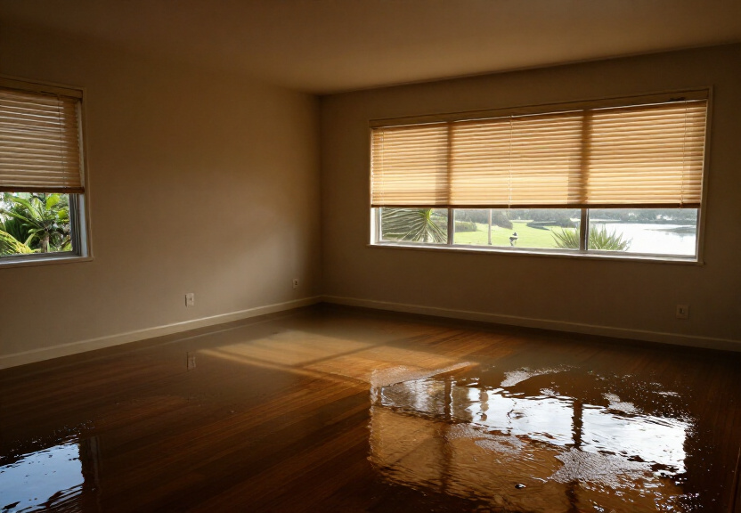 Water-damaged commercial space in Cecil Park before cleanup