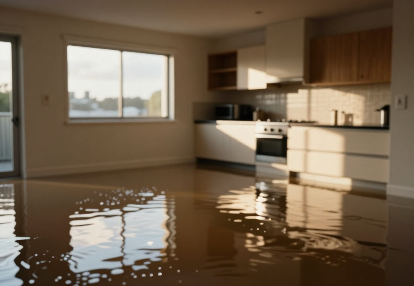 Flooded basement in Cecil Park before drying